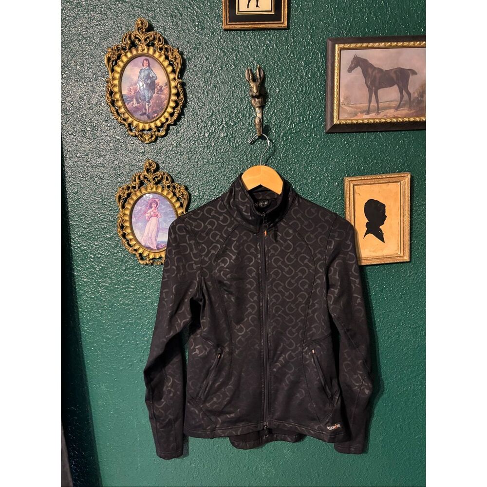 Kerrits Black Patterned Equestrian Full Zip Jacket Small